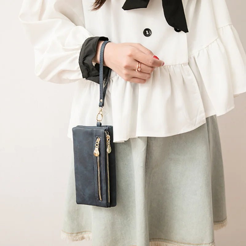 Fashion Zipper Purse Women's Wallets /Clutch Wallet Soft PU Leather Bag - silverfoxgoods